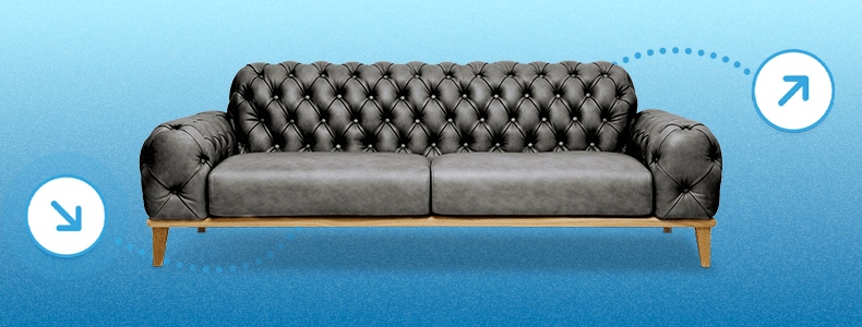 grey leather couch